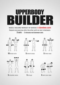 the upper body builder poster shows how to use dumbbells