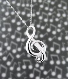 Elegant Swirl Treble Clef Necklace - woot & hammy Treble Clef Jewelry, Claddagh Necklace, Necklace Music, Music Teacher Gift, Celtic Music, Tree Of Life Jewelry