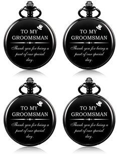 PRICES MAY VARY. 1. LASER ENGRAVED! NOT PRINTED - SUPER DURABLE AND SPECIAL FOR EVERYDAY USE.The text on pocket watch will never fade soil rust or deteriorate in any way. - Engraved pocket watch gift idea featuring the words " TO MY GROOMSMAN , Thank you for being a part of our special day " 2.GOOD QUALITY - 100% brand new with excellent workmanship, precious quartz movement, to set time easily and press button to open the watch. 3.DIMENSION: Case Diameter: 1.87inch / 45.5 mm, Case Thickness: 0. Groomsmen Gifts Ideas, Bestman Gift, Groomsmen Gift Ideas, Best Groomsmen Gifts, Groomsmen Gift Set, Laser Ideas, Gifts Set, Groomsman Gift, African Lace Dresses