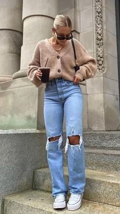 New York Outfits, Autumn Look, Europe Outfits, Neue Outfits, Elegante Casual, Outfit Jeans, Trendy Fall Outfits