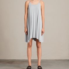 All Saints Conley Dress In A Buttery Soft, Lightweight Jersey Material. Features Thin Straps, A Comfortable And Breathable Fit, And A Beautifully Draped Hi-Low Hemline. Size: Xs Color: Cloud (Light Gray) Scoop Neck Thin Trap Scooped Front Hem Racerback Lightweight Jersey Regular Fit 93% Cupro, 7% Elastane Orig. $140 Style # Wd619l Made In Portugal Brand New With Tags. From A Smoke/Pet-Free Home. Offers Are Welcome! Snake Dress, Cloud Light, Jasmine Dress, Lightweight Dress, Womens Black Dress, 70 Dress, Embellished Dress, 2024 Collection, 50's Dress