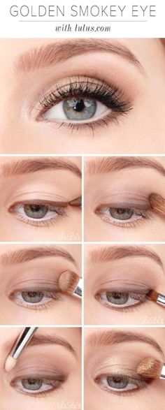 Smokey Eyeshadow Tutorial, Trucco Smokey Eye, Simple Eyeshadow Tutorial, Easy Eye Makeup Tutorial, Blue Eye Makeup Tutorial, Tutorial Eyeliner, Trendy Eyeshadow, Makeup Tip, Makeup Tutorial Step By Step