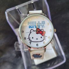 New In Box White Band Fits Both Adults And Kids May Need New Battery Casual White Watches For Gifts, Casual White Watches As Gifts, Hello Kitty Accessories, White Band, Candy Cane, Wrist Watch, Red And White, Hello Kitty, Women Accessories