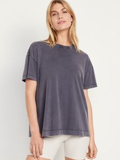 Oversized EveryWear Tunic T-Shirt | Old Navy Shoulder Sleeve, Old Navy, Crew Neck, Navy, T Shirt