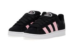 Addidas Shoes Campus 00s Pink, Pink And Black Campus 00, Black And Pink Adidas Campus, Black And Pink Campus 00s, Addidas Shoes Campus 00s Outfit, Adidas Campus 00s Pink, Shoe Pic, Outfit Campus, Campus Adidas