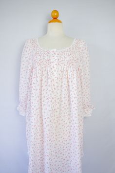 "A 90's sleeping dress with pin tuck upper chest detail that includes mini pink roses in the criss cross! Dress is nice and loose. The sleeves have some puff to it like all the chic cottagecore dress out there right now. Size small. Measurements: Pit to Pit 18\" Length 38\" Sleeve 20\" Shoulder 12.5\"" Chic Cottagecore, Sleeping Dress, Nap Dress, Cross Dress, Criss Cross Dress, Sleep Clothes, French Dress, Dress Cottagecore, Mini Pink