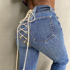 Denim Patterns, Slim Denim, Europe Fashion, Vintage Pants, Fitted Trousers, Waist Jeans, Fashion Streetwear, Streetwear Outfits, Mode Vintage