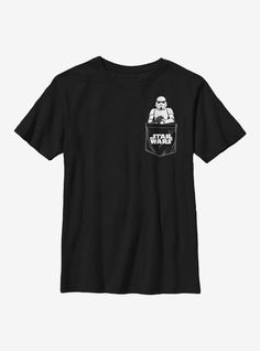 a black t - shirt with a star wars logo on it