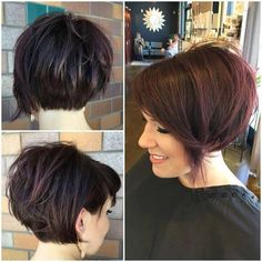 45 Trendy Short Hair Cuts for Women 2020 - PoPular Short Hairstyle Ideas Long Sleek Hair, Undercut Bob, Hair Undercut, Bob Hairstyles For Thick, Trendy Short Haircuts, Haircut For Thick Hair, Pixie Bob