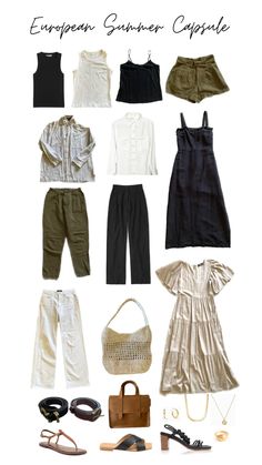 How to Build a European Summer Capsule European Summer Style, Europe Travel Outfits Summer, Summer At Home, Minimalist Wardrobe Essentials, Outfit Links, Travel Capsule Wardrobe, Summer Capsule, Euro Summer