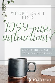 a coffee cup sitting on top of a wooden table next to a book with the title, where can i find 999 misc instructions?