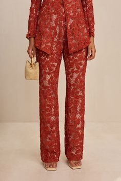 KACI PANT - SIENNA Corded Lace, Cult Gaia, Scalloped Hem, Floral Motifs, Fashion Killa, Leg Pants, Wide Leg Pants, Wide Leg, High Waisted