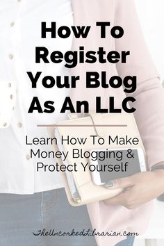 a woman holding a wallet with the text how to register your blog as anilc learn how to make money and protect yourself