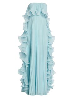 Pleated Maternity Dress, Mint Shake, Pleated Fashion, Pleated Gown, Dress Code Wedding, Ruffle Gown, Fairytale Fashion, Strapless Gown, Bridesmaid Gown