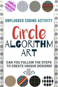 an advertisement for the art project circle algorithm art, which is designed to be