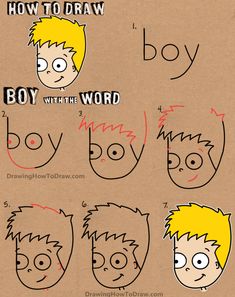 the instructions for how to draw cartoon faces