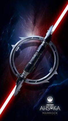 a star wars movie poster with the lightsaber on it's back side