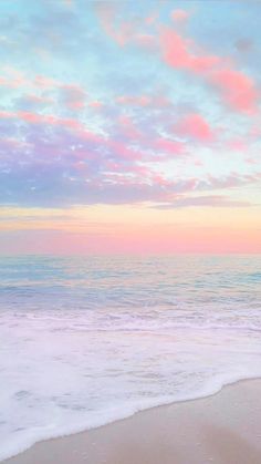 Ocean Beach, The Ocean, The Sky, Pastel, Wallpapers, Pink, Blue