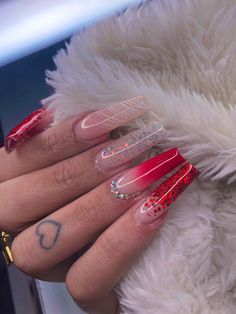 See more nail arts inspiration and tutorial in this Red Acrylics, Red Acrylic Nails, Blue Acrylic Nails, Ombre Acrylic Nails, Long Acrylic Nails Coffin, Acrylic Nails Coffin Pink, Long Square Acrylic Nails, Bling Acrylic Nails, Acrylic Nails Coffin Short