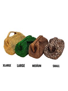 ✨Metallic leather raffia woven clutch handbag knitted with first quality metallic yarn. ✨Crochet luxury evenin bag has satin lined.Satin lining colors are carefully selected to be the exact same color as closest to the color of the bag. You can contact me for different lining color selections and personalize your bag.  Metallic raffia clutch bag dimensions  -Small size : 23 cm x 16 cm ( 9,06 inc x 6,2 inc ) -Medium size : 27 cm x 17 cm ( 10,63 inc x 6.7 inc) -Large size : 30 cm x 18cm  cm ( 11.8 Rectangular Straw Bag With Woven Leather For Evening, Evening Rectangular Straw Bag With Woven Leather, Elegant Brown Crochet Bag With Woven Leather, Evening Rectangular Straw Bag With Braided Handles, Brown Rectangular Straw Bag For Evening, Handwoven Top Handle Straw Bag For Evening, Evening Handwoven Top Handle Straw Bag, Evening Rectangular Handwoven Straw Bag, Handmade Natural Crochet Bag For Evening