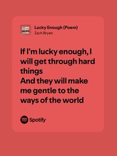 a red background with the words lucky enough, i will get through hard things and they will