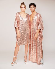 Have a disco glam moment with The Sequin Kaftan - a fully embellished full length kaftan that will dazzle. Lighter weight than our sell-out Rainbow Gold and drenched in a sparkling rose sequins, this party ready, iconic kaftan shifts and gleams in the light and moves effortlessly on the dance floor. Excluded from promotions Sequin Kimono, Disco Glam, Selling Prints, Dance Floor, Rose Quartz, New Color, Full Length