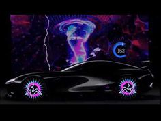 a car is shown with neon lights on the front and back wheels, as well as an image of a jellyfish