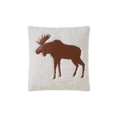 a pillow with an image of a moose on it