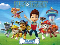 a birthday card with the characters of paw patrol