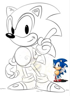 sonic the hedge is holding a baseball bat and pointing to it's right side