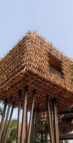 the structure is made out of bamboo sticks