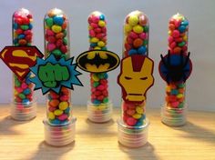 there are some candy in the shape of superheros