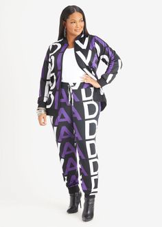 A wise woman once said, "A diva is a female version of a hustler." Show off your hustling ambition and iconic sense of style in these Diva joggers that is an immediate slay with the matching jacket. Trendy Spring Tracksuit For Streetwear, Fall Letter Print Sweatpants, Streetwear Cute, Knit Joggers, Plus Size Trendy, 2000 Fashion, Wise Woman, Joggers Set, Wise Women