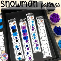 snowman patterning activity for kids to make