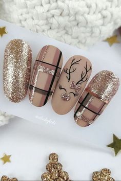 Ongles Beiges, Classy Nail Art Ideas, Christmas Gel, Red Christmas Nails, Winter Nails Acrylic, Nails Easy