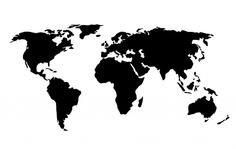 a black and white map of the world