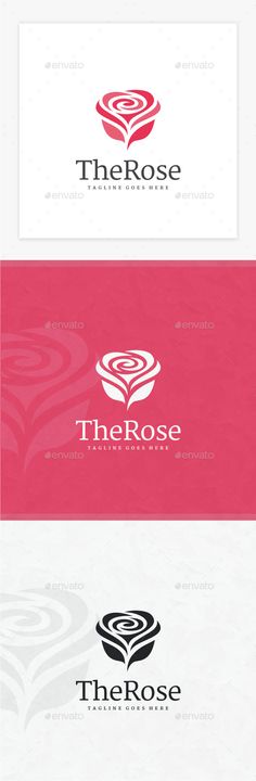 the rose logo is shown in three different colors