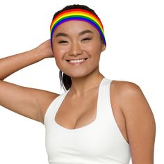 LGBTQ rainbow pride headband | Pride Gift Shop Lgbtq Rainbow, Stretchy Headbands