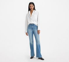 726 High Rise Flare Women's Jeans - Medium Wash | Levi's® US Classic Flare Jeans For Workwear, Levi's Classic Fall Jeans, Classic Levi's Jeans For Fall, Classic High Rise Flare Jeans For Fall, Classic High-rise Flare Jeans For Fall, Classic Mid-rise Jeans For Fall, Levi's Classic Wide Leg Bottoms, Classic Levi's Wide Leg Bottoms, Fall Flare Jeans With Relaxed Fit