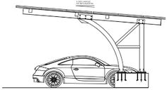 a drawing of a car under a lift