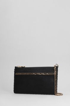 Chain Detailed Wallet Chic Leather Wallets With Chain Strap, Chic Leather Wallet With Chain Strap, Leather Evening Wallets With Chain Strap, Rectangular Leather Wallet With Chain, Leather Chain Wallet Rectangular, Leather Wallet With Chain, Rectangular, Evening Clutch With Card Slots In Pouch Shape, Formal Clutch Wallet With Chain Strap, Gold Leather Wallet With Chain Strap