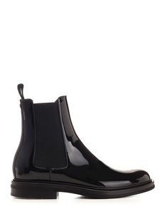 Black patent leather Beatles ankle boot with elasticated side bands and rubber sole Beatles Shoes Boots, Luxury Black Patent Leather Chelsea Boots, Beatles Shoes, Beatle Boots, Kurt Geiger Heels, Dolce Gabbana Shoes, Versace Belt, Best Wallet, Golden Goose Shoes