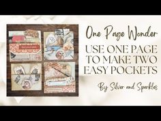 the one page wonder use one page to make two easy pockets