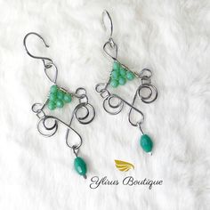 Artisan Earrings With Crystals Wire Wrapping With Non Tarnish Aluminum Wire Wire Wrapping Earrings, Wrapping Crystals, Wire Earrings Handmade, New Fashion Earrings, Wire Ideas, Wire Jewelry Earrings, Wire Jewelry Patterns, Earrings With Crystals, Jewellery Diy