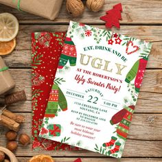 an ugly ugly sweater party is going on in this holiday themed birthday party with free printables