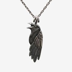 Crow pendant / DN-1 Details : Width 22.5mm, Height 54mm Weight : around 15g Finish : matt, oxidized 925 Silver (Sterling Silver) Made by DUDAL Made in Korea The chain is 1.7mm thick and 2.8mm thick, and the price varies depending on the length. - Follow us to see our work process or any updates. Instagram : https://www.instagram.com/dudal Pinterest : www.pinterest.com/dudals210080936 - Precautions for Handling Products The product is made of Sterling silver (Silver 925) and silver is a soft convenience metal, so be careful of physical friction and impact. Please note that due to the nature of silver products, discoloration occurs due to sulfur in the air, sweat, moisture, cosmetics, and detergents. The discoloration of silver products is a natural phenomenon caused by oxidation, so please Crow Jewelry, Crow Pendant, Art Nouveau Pendant, Vintage Designer Jewelry, Silver Cleaner, Anchor Necklace, Be Careful, Short Necklace, Rose Gold Necklace