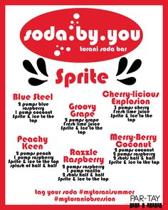 the poster for roda by you, featuring dr pepper and other things in red