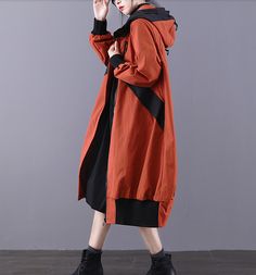 Long Women Casual Hooded Parka Plus Size Coat Jacket ,Custom make service available! Please feel free to contact us if you want this dress custom made.Materials used: cotton blendedSize: M: chest:112 cm length:101 cm sleeve：62 cm L : chest:116 cm length:102 cm sleeve：63 cm Most of our dresses are made of cotton linen fabric, soft and breathy. loose dresses to make you comfortable all the time.Flattering cut. Makes you look slimmer and matches easily.Payment:We accept payment by paypal and credit Plus Size Coat, Dresses To Make, Loose Dresses, Plus Size Coats, Hooded Parka, Cotton Linen Fabric, Loose Dress, Cotton Linen, Linen Fabric