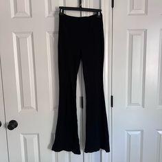 Ribbed Material, Never Worn H&m Stretch Long Pants, Black Ribbed Full-length Pants, Flare Pants, H&m, Pant Jumpsuit, Pants For Women, Jumpsuit, Pants, Women Shopping