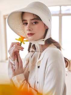 Editor's NotesELKE BLOEM's hat is lovely and perfect for daily wear.- Light-weighted- Eye-catching ribbon strap detail- Ideal sun shade for the face- Feminine and basic styleMeasurements(in.)- Size: One size.- Head Girth: 22.05in. ~ 23.62in.- Height: 5.12in.- Brim: 3.94in.Composition & Care- 65% Paper, 35% cotton- Avoid direct heat and moisture- Dry cleaning or hand wash is recommendedDesigner- by ELKE BLOEM Bonnet Hat, Sun Shade, Mens Outerwear, Men Shoes Size, Basic Style, Mens Bottom, Daily Wear, Winter Hats, Ribbon